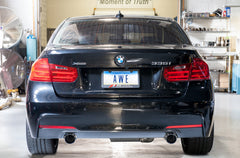 AWE Touring Edition Axle Back Exhaust for BMW F3X 335i/435i - Diamond Black Tips (90mm) - Mounted