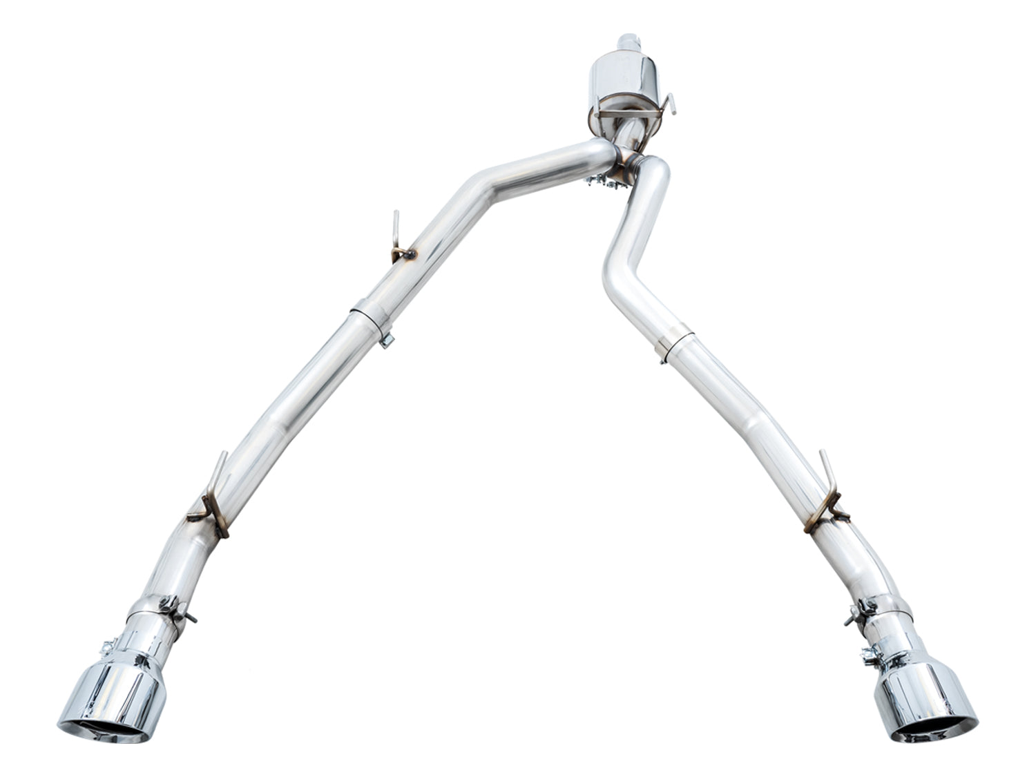 AWE 0FG Dual Rear Exit Catback for 4th Gen RAM 1500 5.7L (with bumper cutouts) - Chrome Silver Tips - out of package