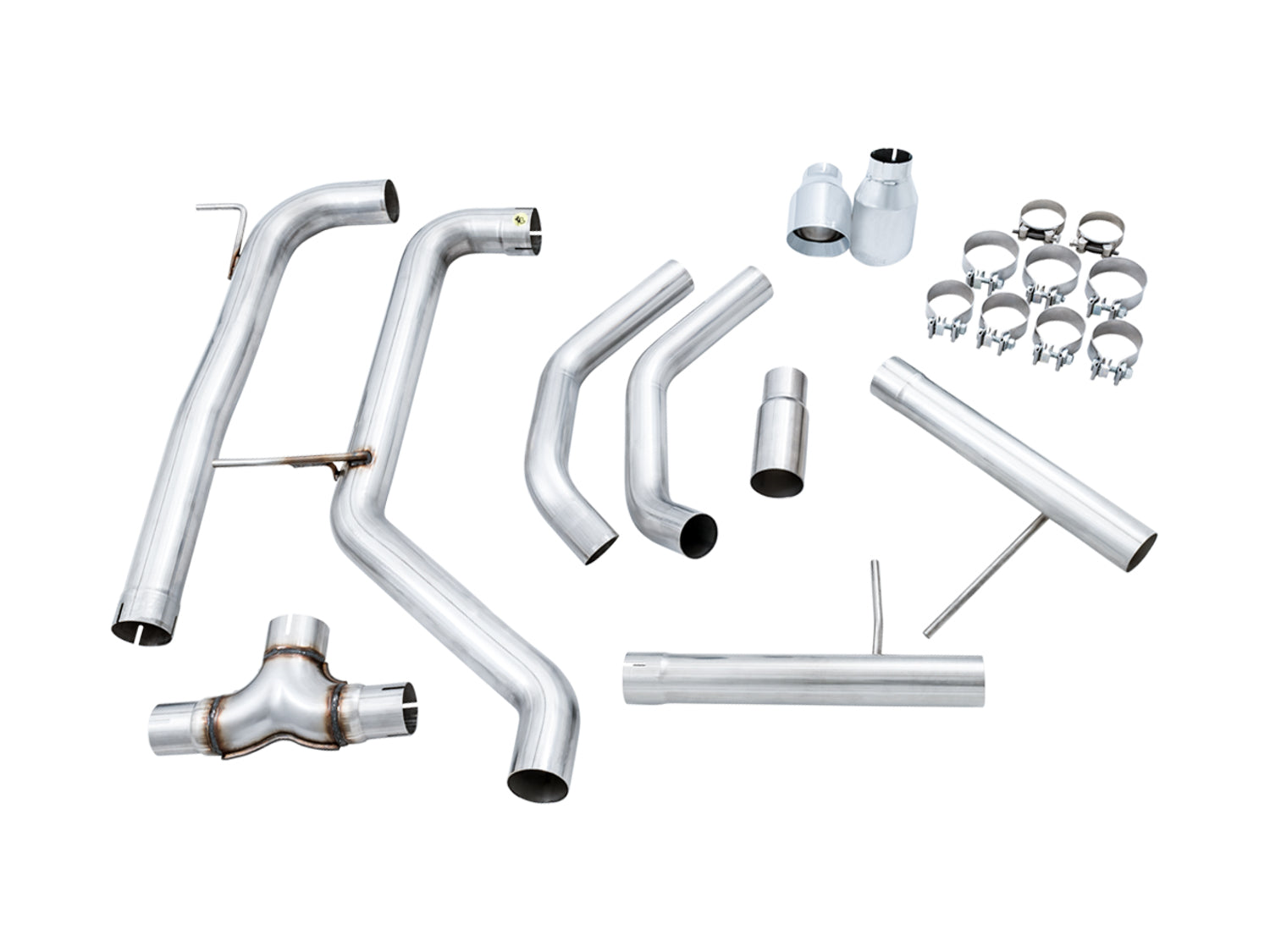 AWE Track Edition Exhaust - Non-Resonated - for MK7 Jetta GLI w/ Stock Downpipe - Chrome Silver Tips - out of package