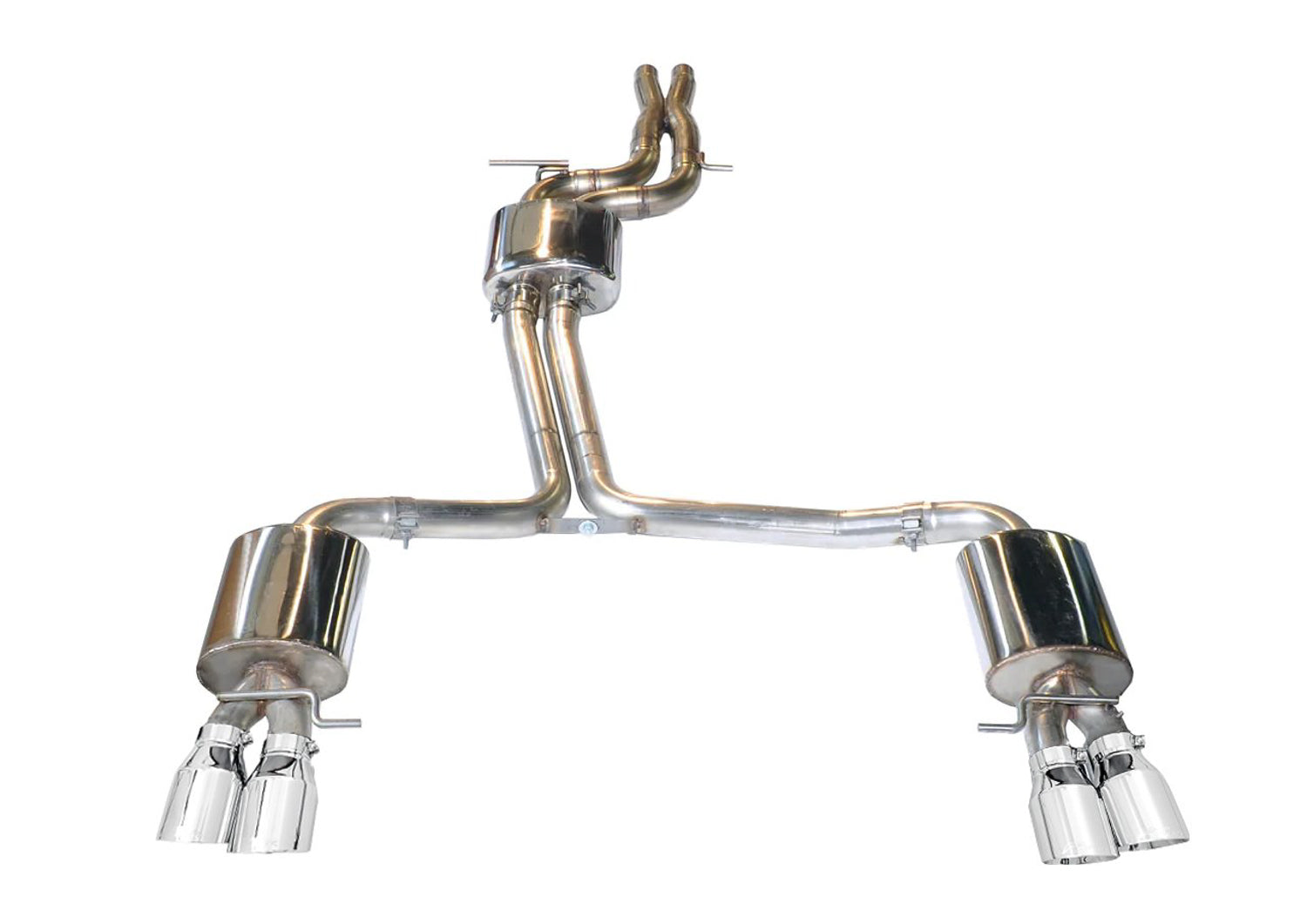 AWE Touring Edition Exhaust for Audi B8 S4 3.0T - Chrome Silver Tips (102mm) - Primary