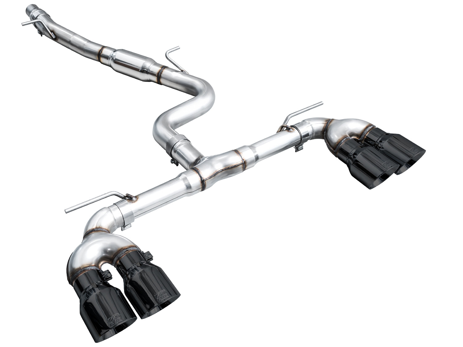 AWE Track Edition Exhaust for Volkswagen MK8 Golf R - Diamond Black Tips - out of package
