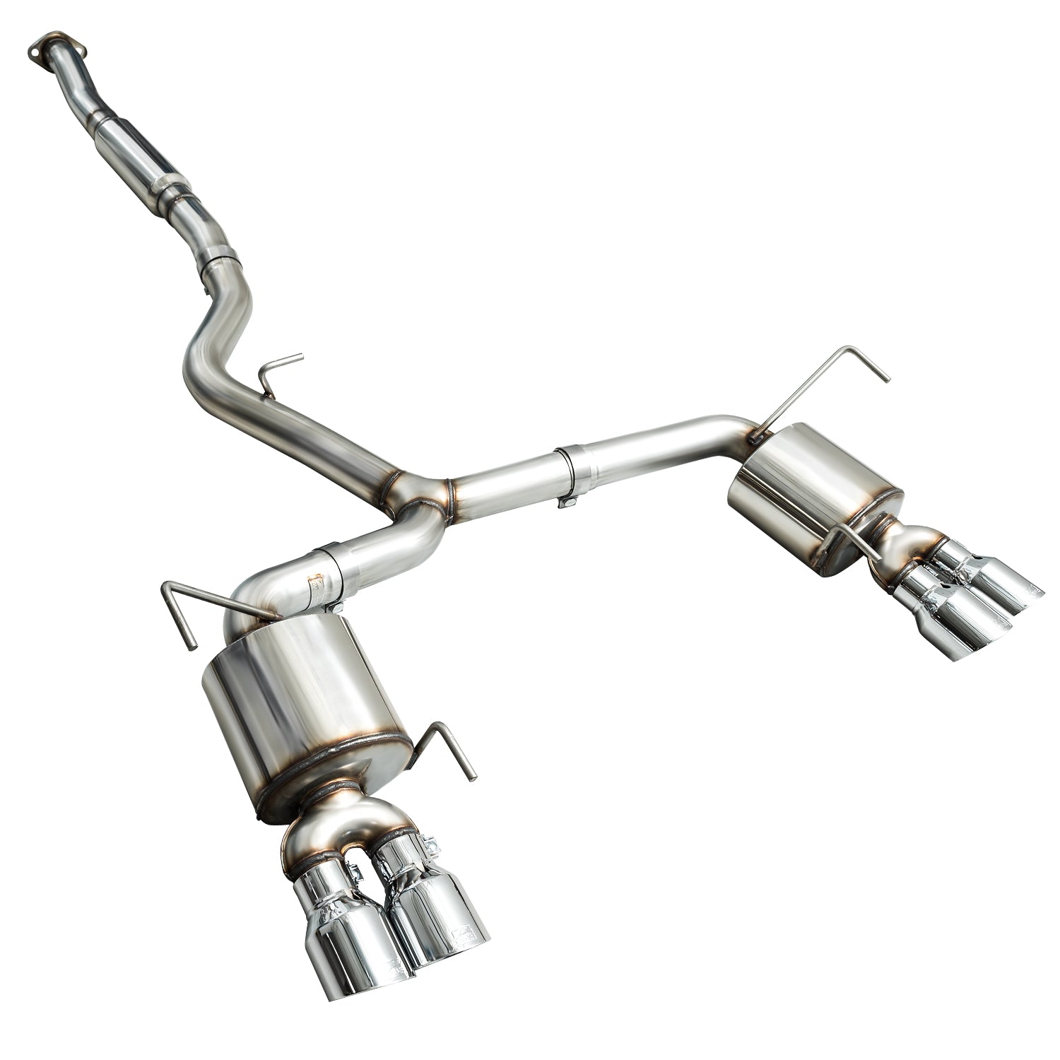 AWE Touring Edition Exhaust for 2015+ VA WRX Sedan - Chrome Silver Quad Tips (102mm) - out of package