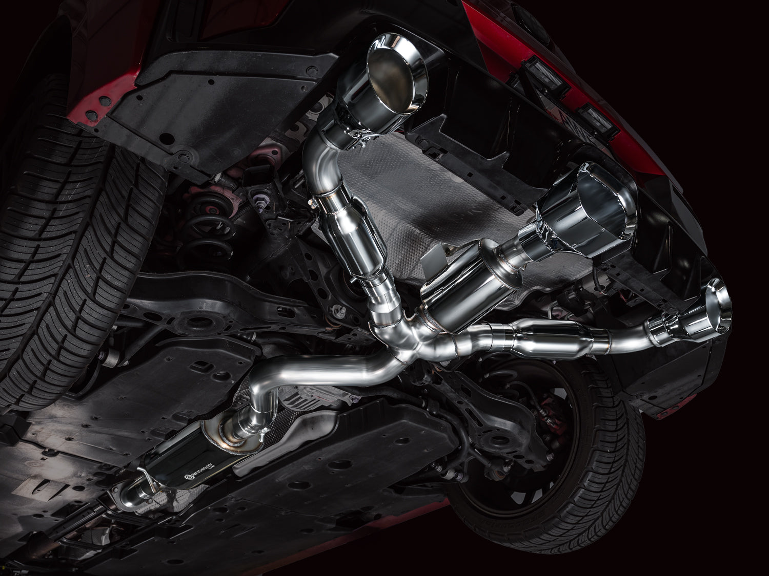 AWE Touring Edition Exhaust for GR Corolla - Chrome Silver Tips - Mounted