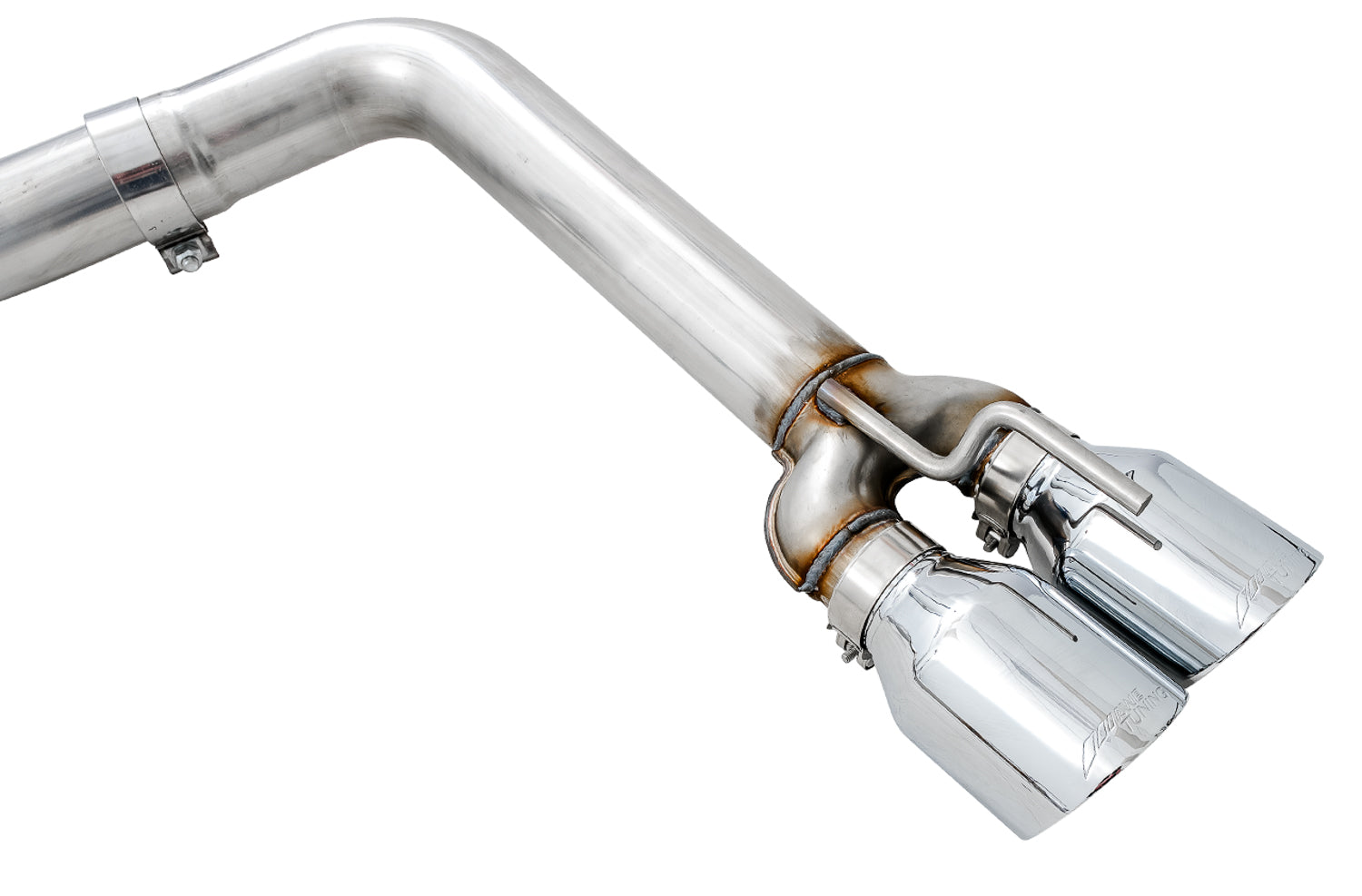 AWE Track Edition Exhaust for 17+ Challenger 5.7 - Chrome Silver Quad Tips - Close Up