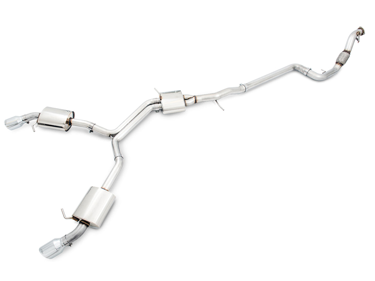 AWE Touring Edition Exhaust for B9 A4, Dual Outlet - Chrome Silver Tips (includes DP) - Primary