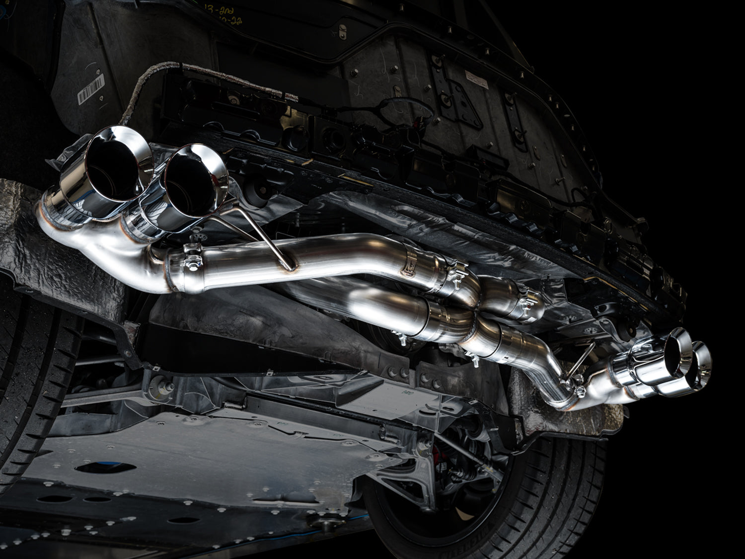 AWE Track Edition Exhaust for C8 Corvette -- Chrome Silver Tips - Mounted