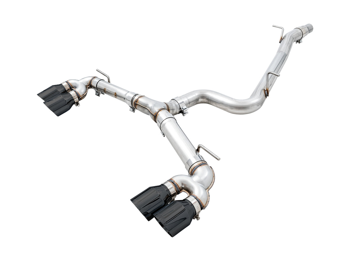 AWE Track Edition Exhaust for MK7 Golf R - Diamond Black Tips, 102mm - Primary