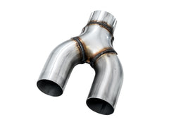 AWE Touring Edition Exhaust for 10th Gen Civic Si Coupe / Sedan (includes Front Pipe) - Dual Chrome Silver Tips - Close Up