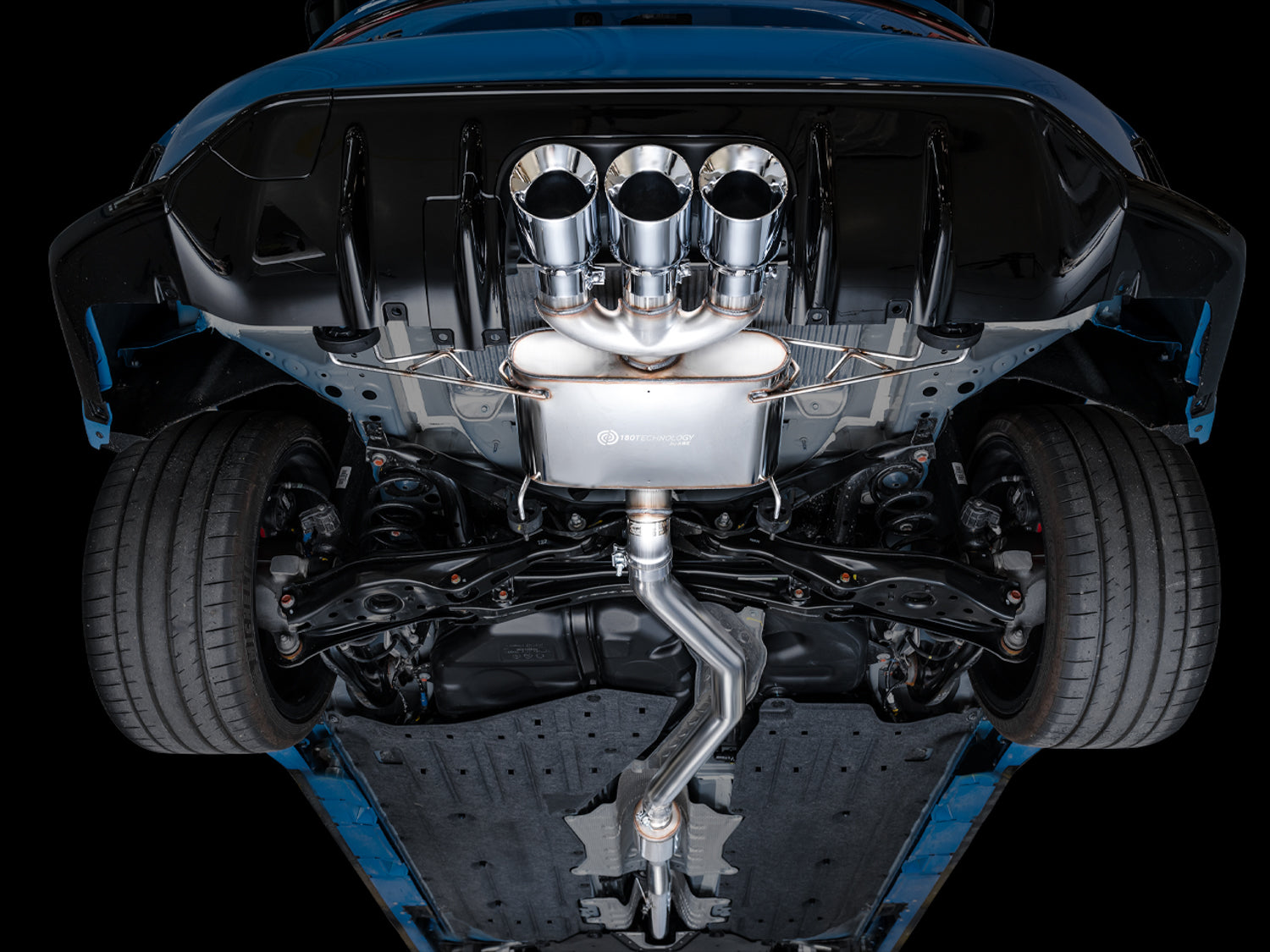 AWE Touring Edition Exhaust for FL5 Civic Type R - Triple Chrome Silver Tips - Mounted