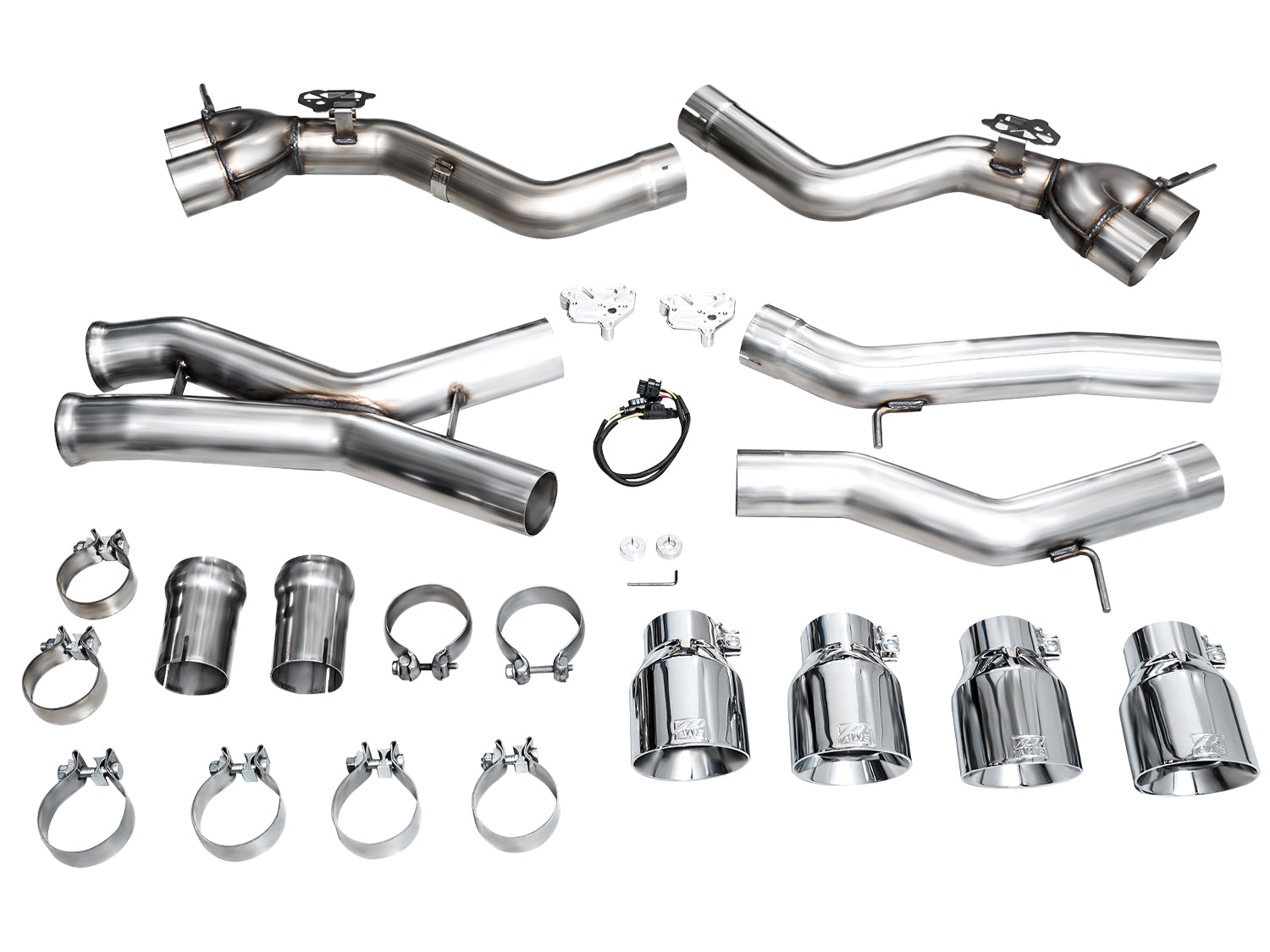 AWE Track Edition Exhaust for BMW G87 M2 - Chrome Silver Tips - out of package
