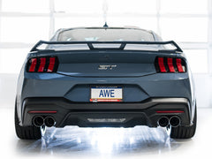 AWE Track Edition Exhaust for S650 Ford Mustang GT Fastback - Quad Chrome Silver Tips - Mounted