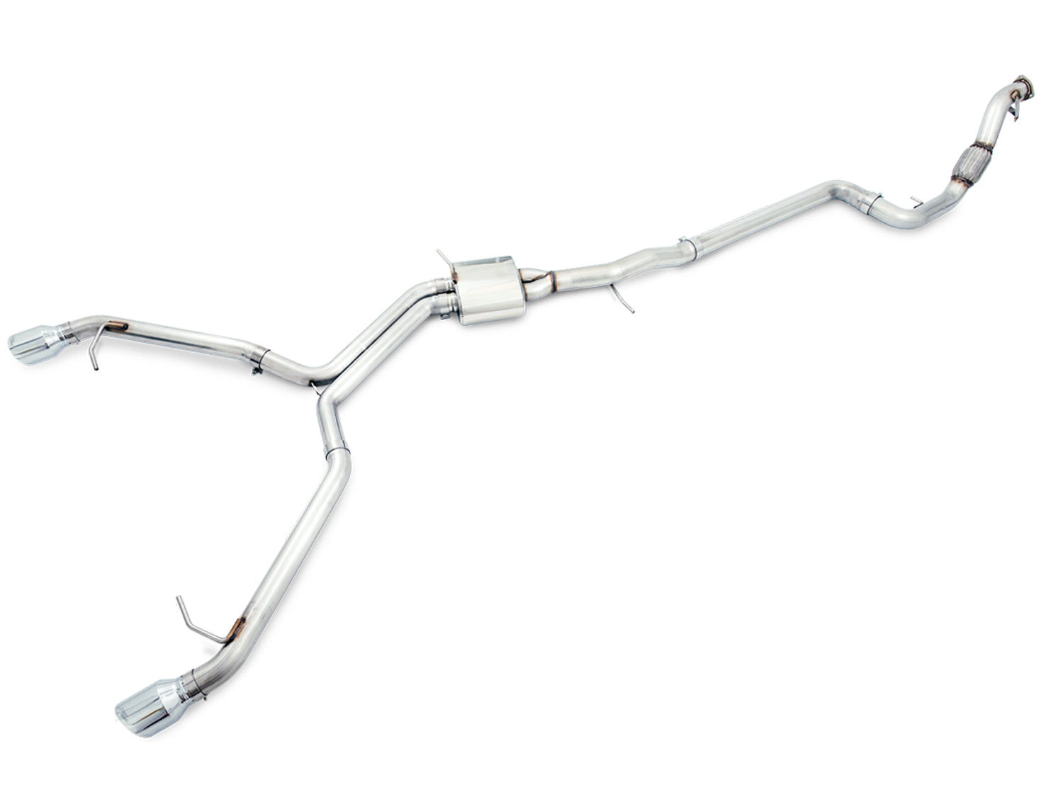 AWE Track Edition Exhaust for B9 A5, Dual Outlet - Chrome Silver Tips (includes DP) - Primary