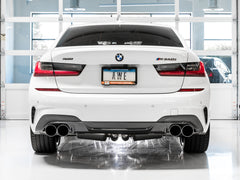 AWE Non-Resonated Touring Edition Exhaust for G2X M340i / M440i - Chrome Silver Tips - Mounted