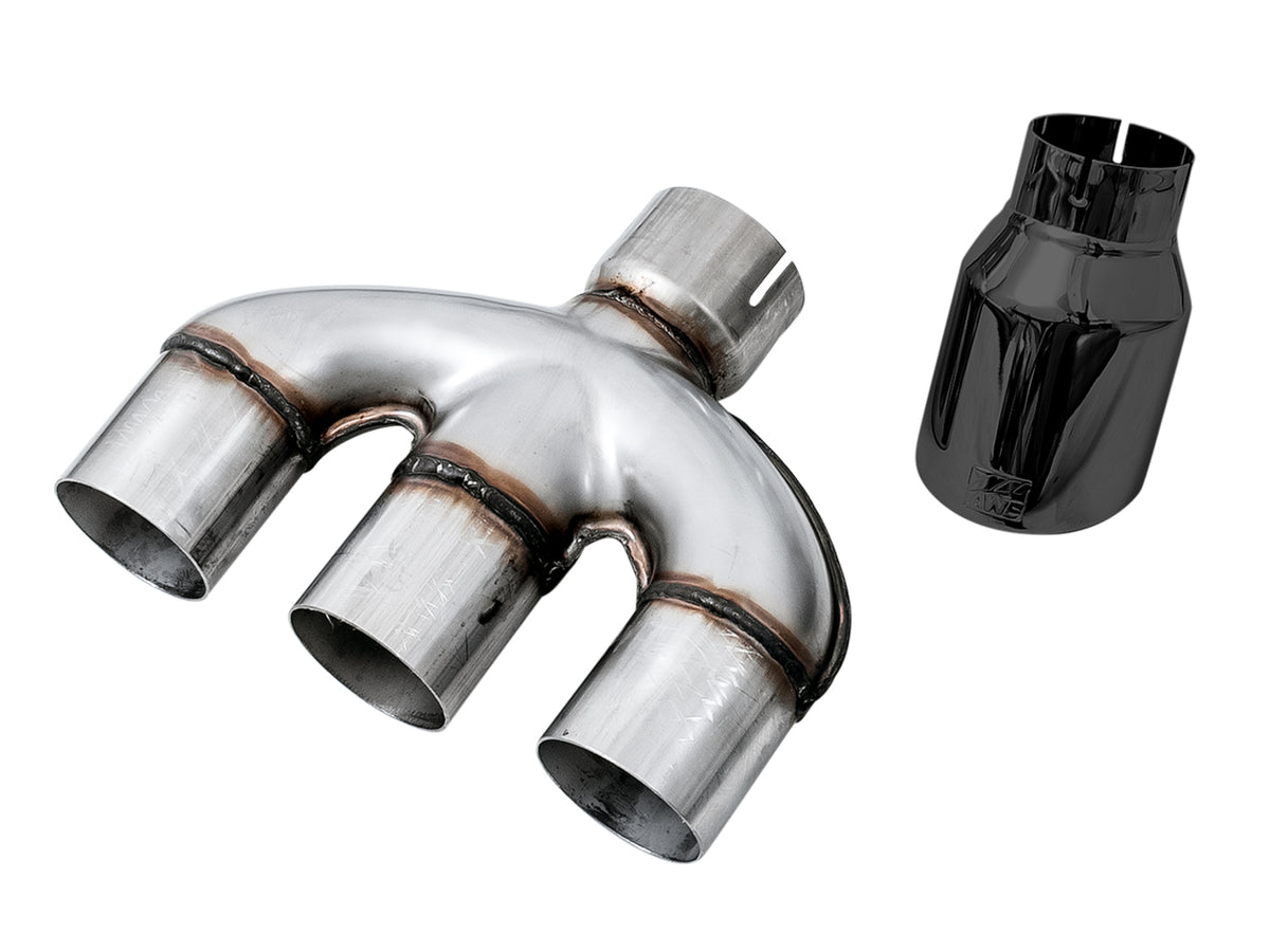 AWE Dual-to-Triple Tip Conversion for 10th Gen Civic Si - Diamond Black Tip (AWE Exhaust required) - Primary