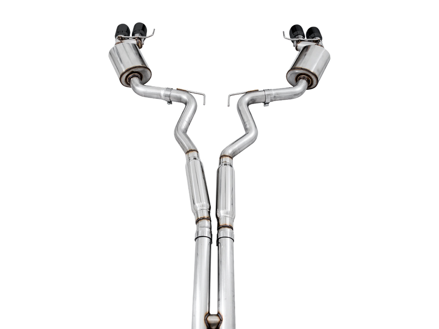 AWE Touring Edition Cat-back Exhaust for the 2018+ Mustang GT - Quad Diamond Black Tips - out of package