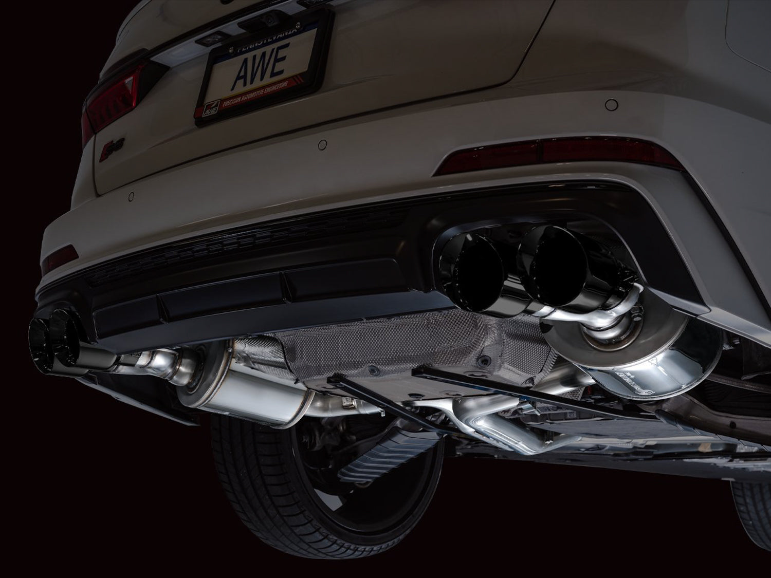 AWE Touring Edition Exhaust for Audi C8 S6/S7 - Diamond Black Tips - Mounted
