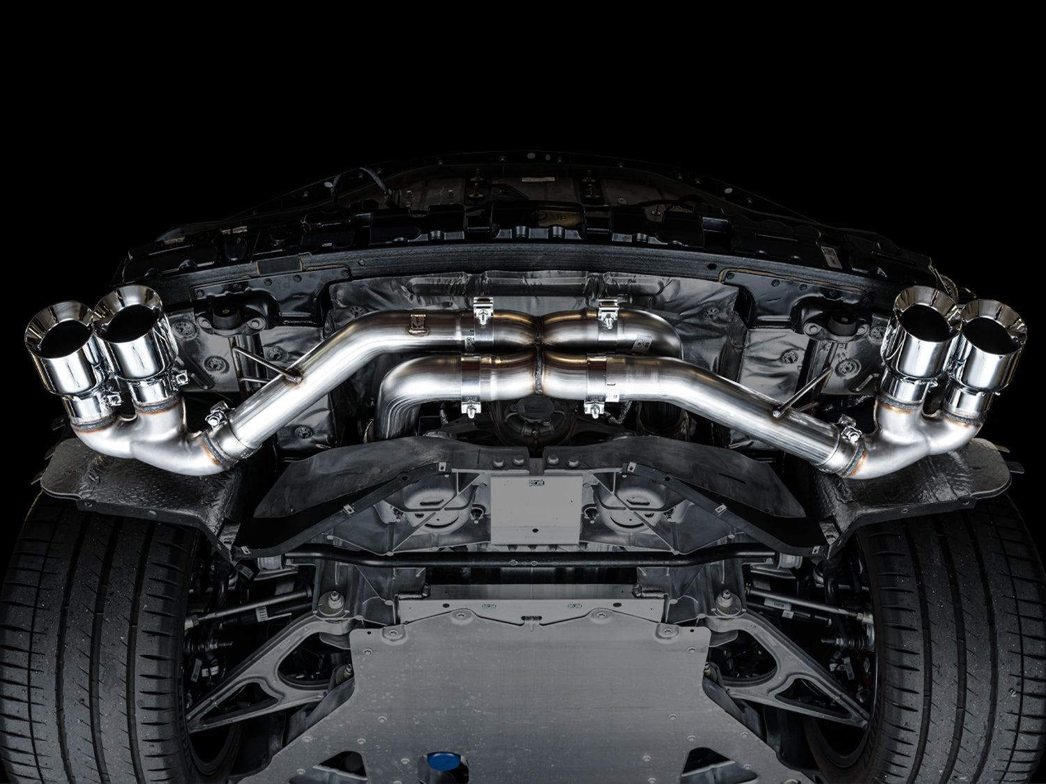 AWE Track Edition Exhaust for C8 Corvette -- Chrome Silver Tips - Mounted