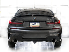 AWE Track Edition Axleback Exhaust for BMW G2X 330i/430i - Chrome Silver - Mounted