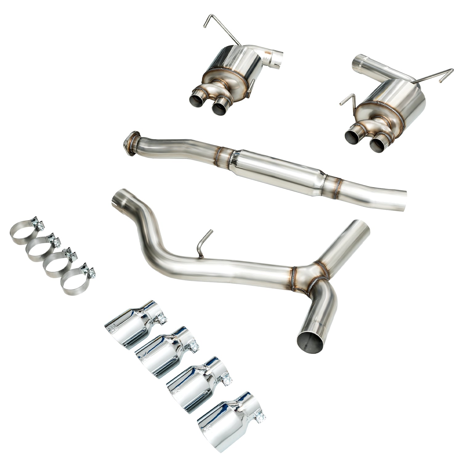AWE Touring Edition Exhaust for 2015+ VA WRX Sedan - Chrome Silver Quad Tips (102mm) - out of package