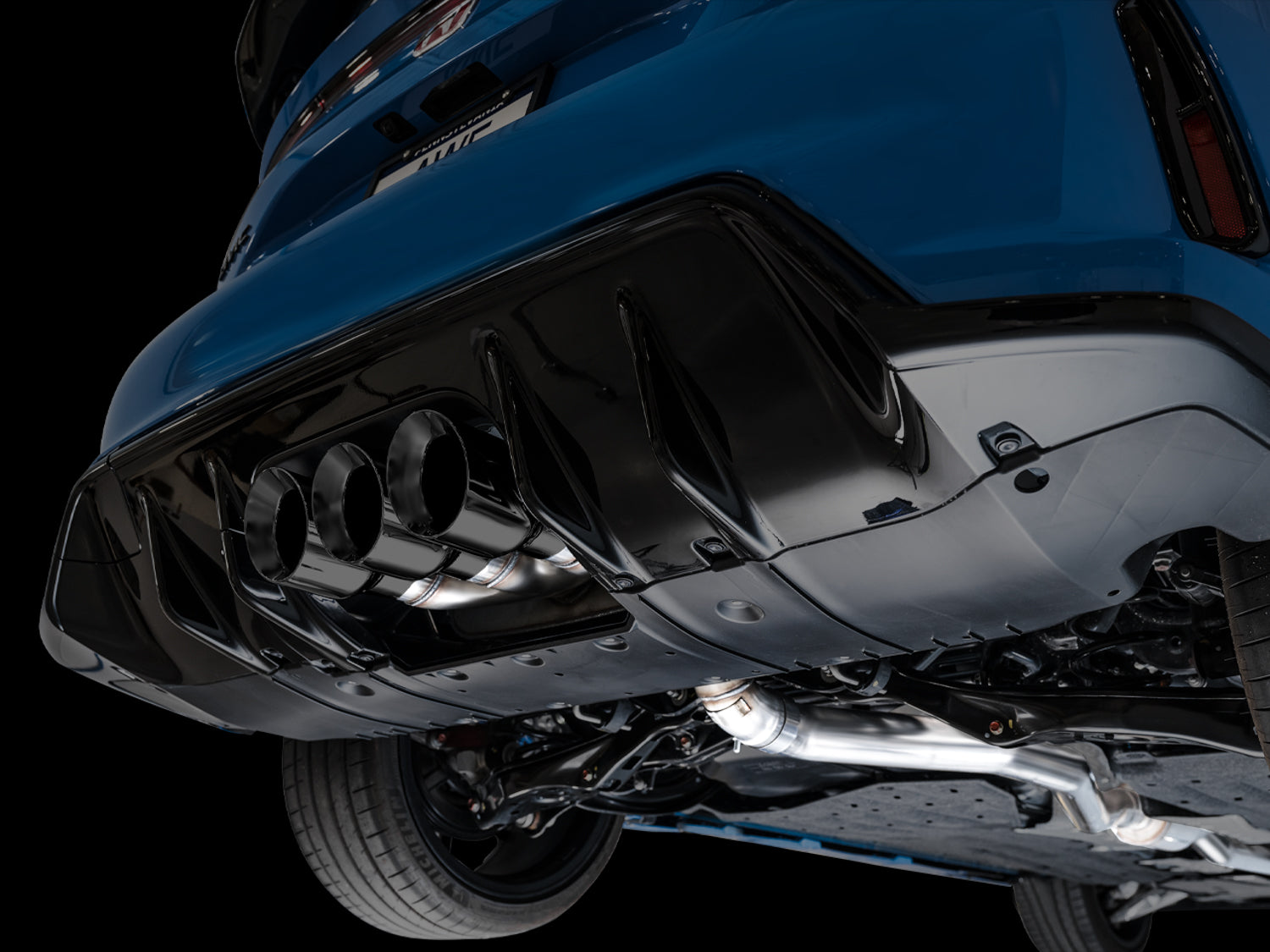 AWE Touring Edition Exhaust for FL5 Civic Type R - Triple Diamond Black Tips - Mounted