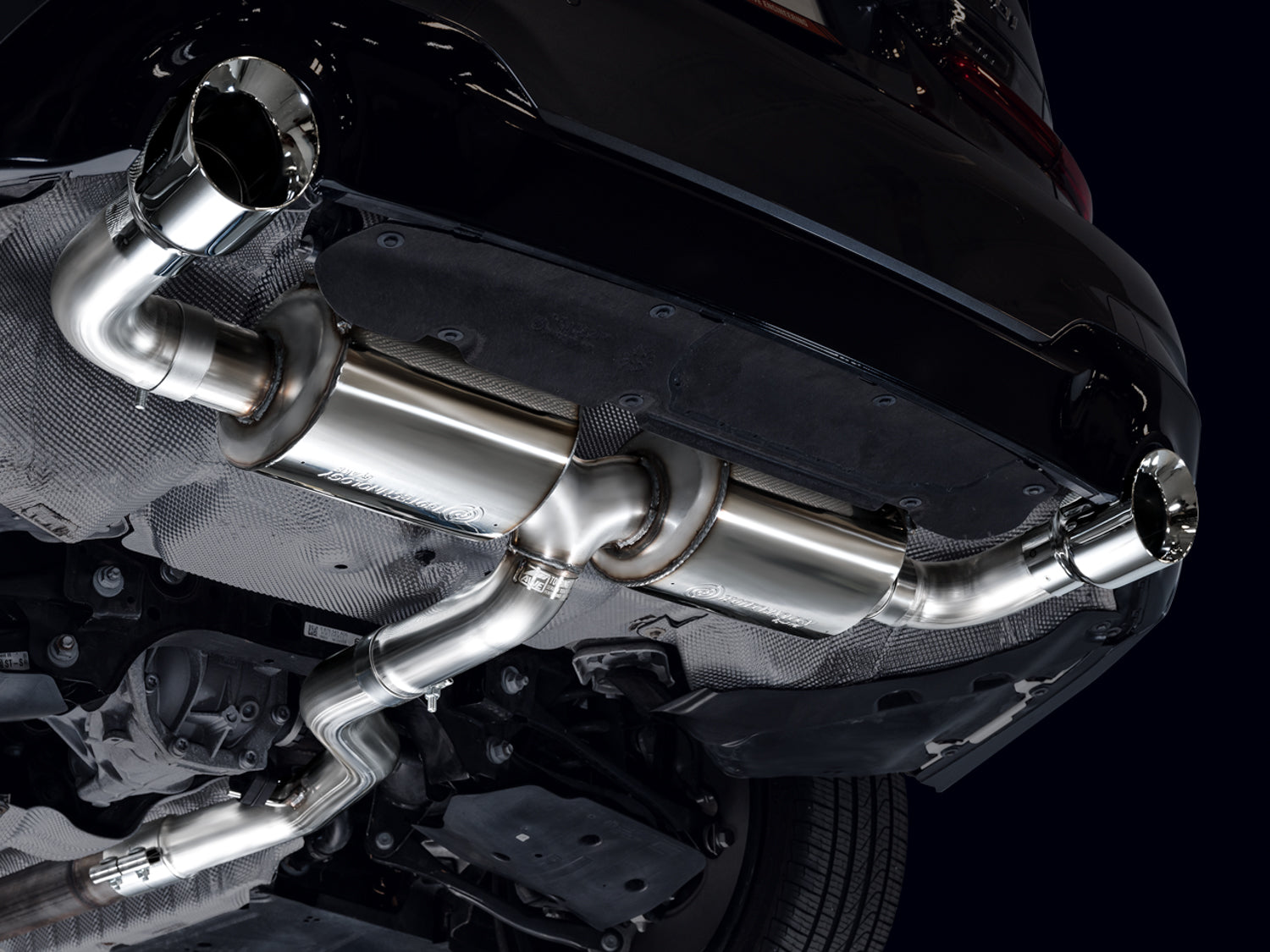 AWE Touring Edition Axle Back Exhaust for BMW G2X 330i/430i - Chrome Silver - Mounted