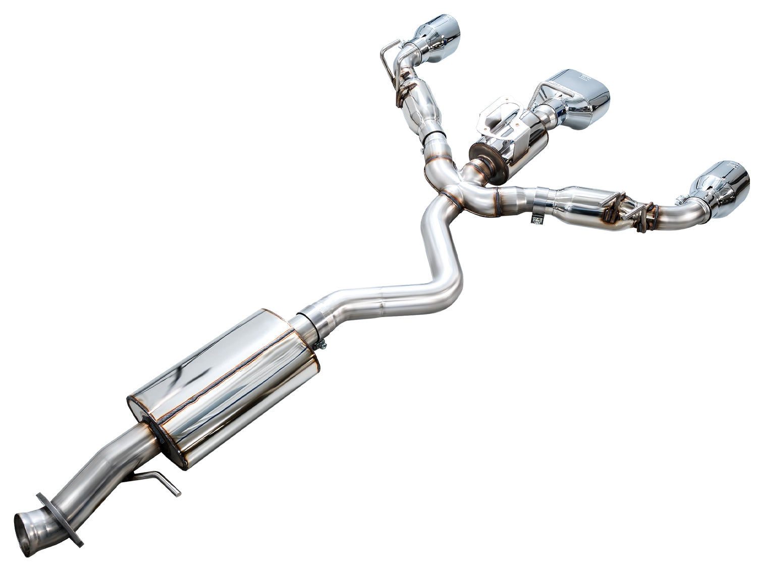 AWE Touring Edition Exhaust for GR Corolla - Chrome Silver Tips - out of package