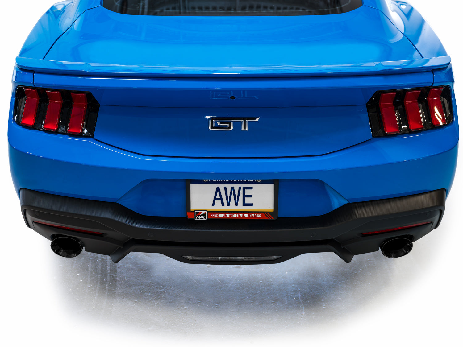 AWE Touring Edition Exhaust for S650 Ford Mustang GT Fastback - Dual Diamond Black Tips - Mounted