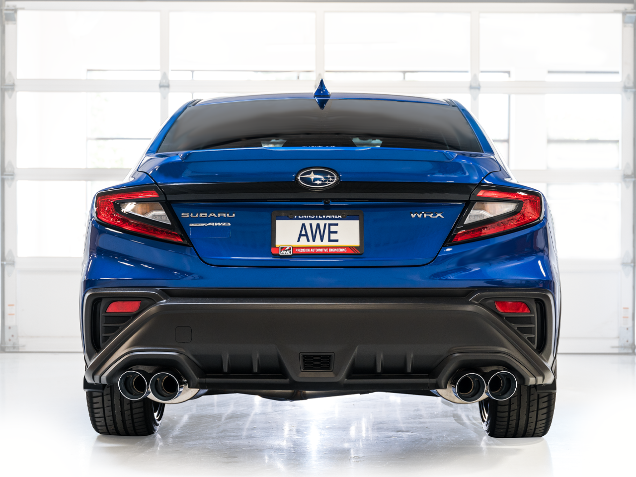 AWE Touring Edition Exhaust for VB Subaru WRX - Chrome Silver Tips - Mounted