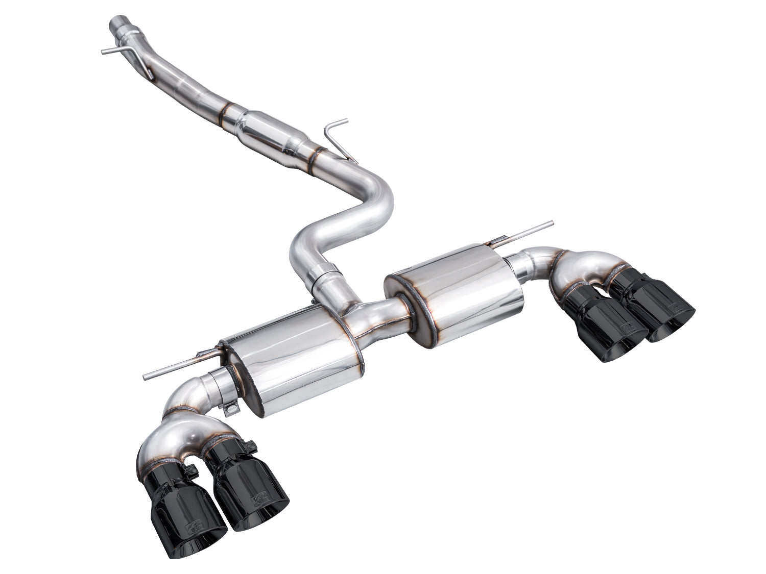 AWE Touring Edition Exhaust for Volkswagen MK8 Golf R - Diamond Black Tips - out of package