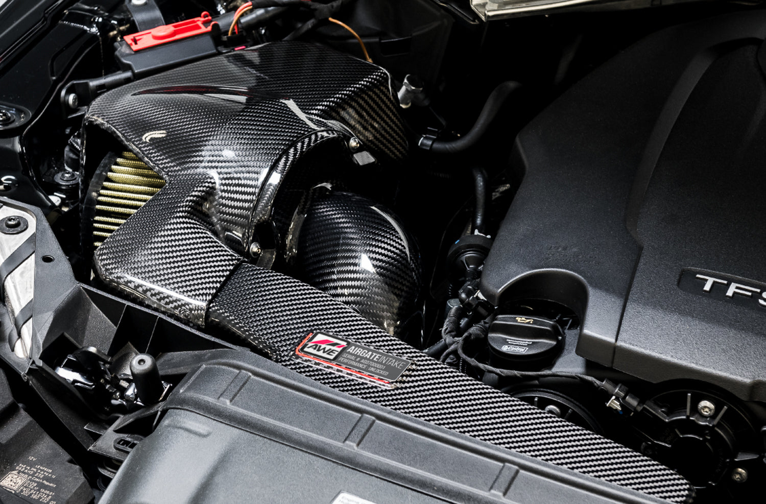 AWE AirGate™ Carbon Fiber Intake for Audi B9 A4 / A5 2.0T - With Lid - out of package