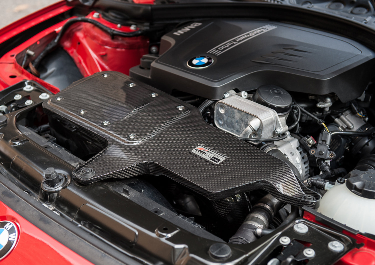 AWE S-FLO Carbon Intake for BMW 228i/320i/328i/428i - Mounted
