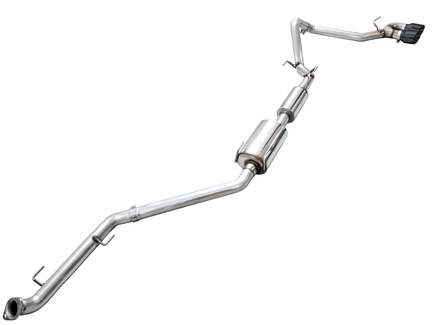 AWE 0FG Exhaust for 4th Gen Toyota Tacoma - Dual Diamond Black Tips - out of package