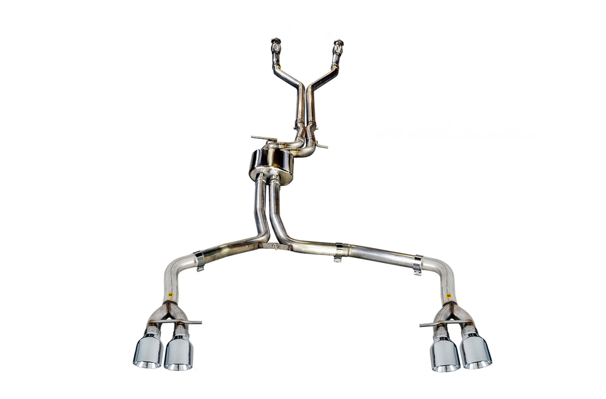 AWE Track Edition Exhaust for Audi C7 S6 4.0T - Chrome Silver Tips - Primary