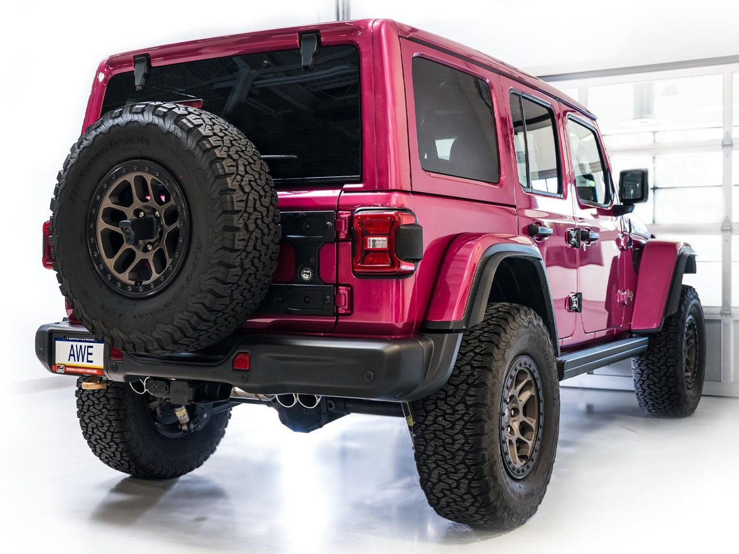 AWE SwitchPath Exhaust for Wrangler 392 - Quad BashGuards - Mounted