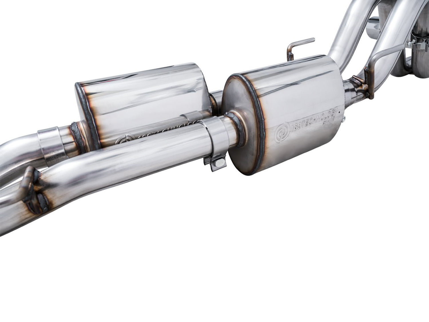AWE 0FG Exhaust with BashGuard for 3rd Gen Tacoma - Dual Chrome Silver Tips - out of package