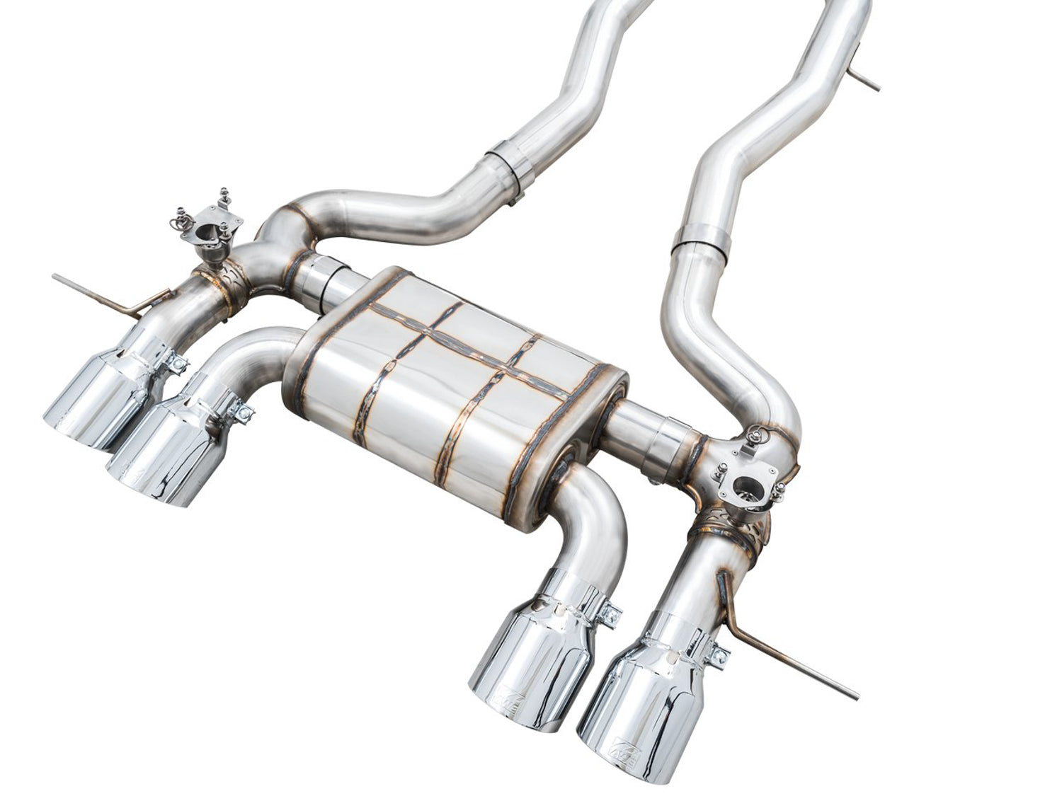 AWE SwitchPath Catback Exhaust for BMW G8X M3/M4 - Diamond Black Tips - out of package