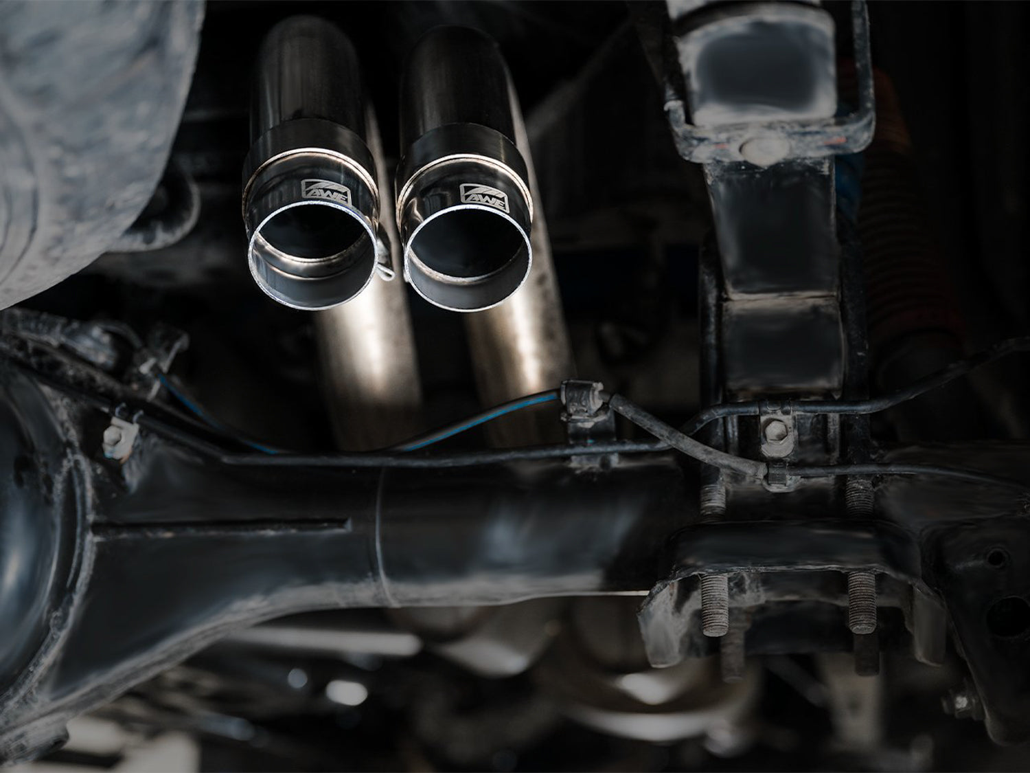 AWE 0FG Exhaust with BashGuard for 3rd Gen Tacoma - No Tips - Mounted