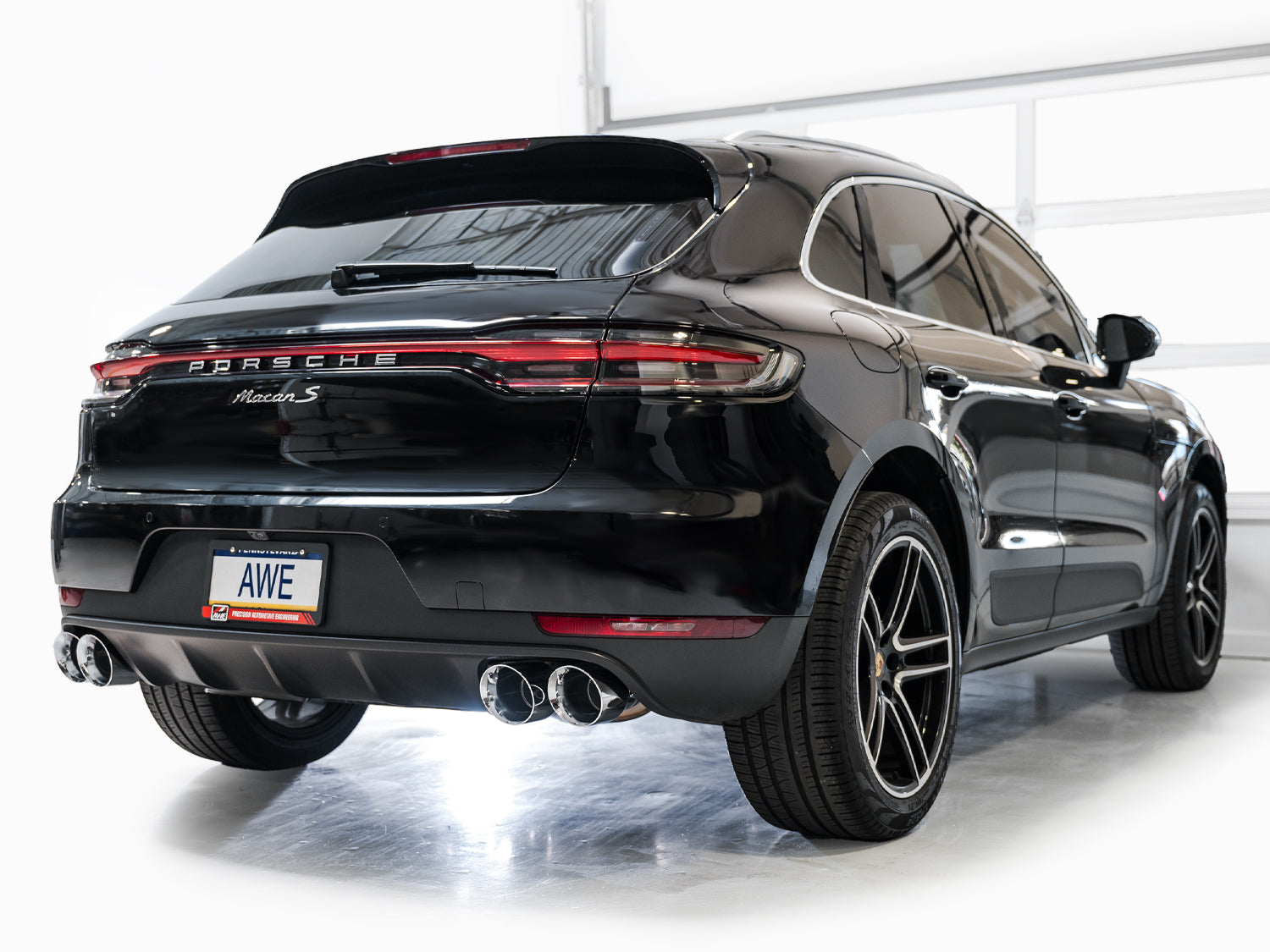 AWE Touring Edition Catback Exhaust for '19-'21 Porsche Macan 3.0T/2.9TT - Chrome Silver Tips - Mounted