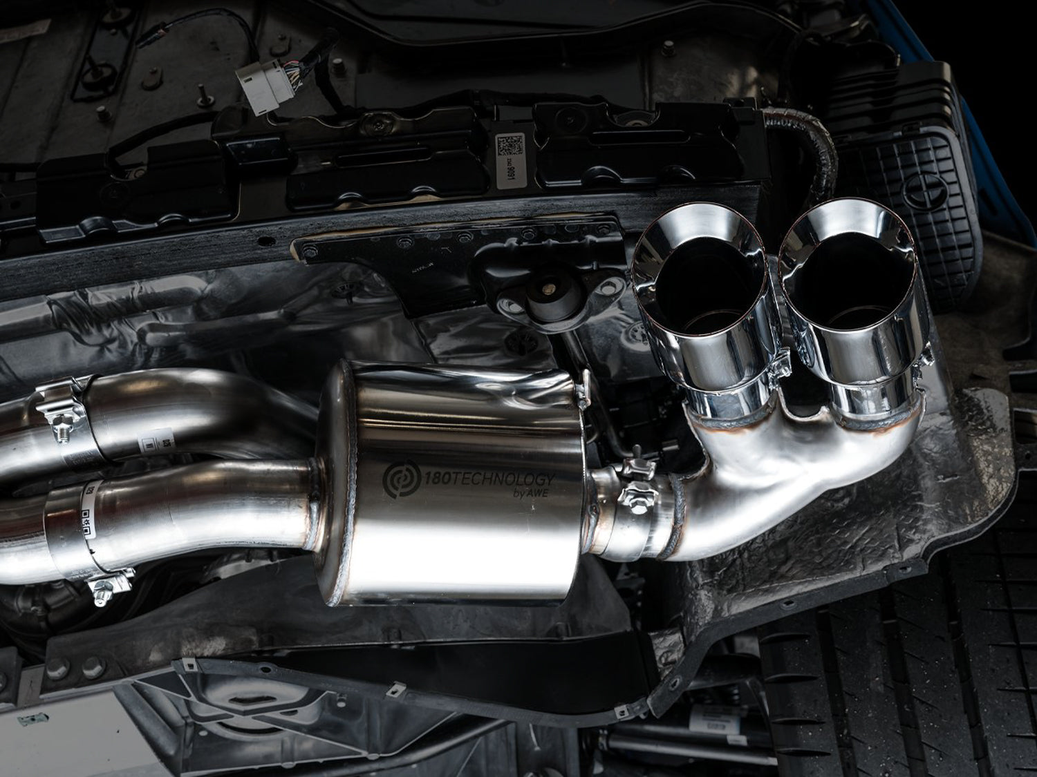 AWE Touring Edition Exhaust for C8 Corvette -- Chrome Silver Tips - Mounted