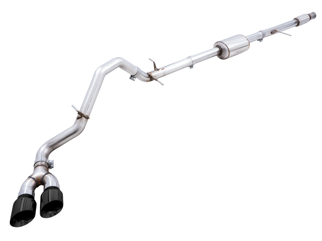 AWE 0FG Catback Dual Side Exit Exhaust for 4th Gen Silverado/Sierra 1500 5.3L (Flat Bumper) - Diamond Black Tips - Primary