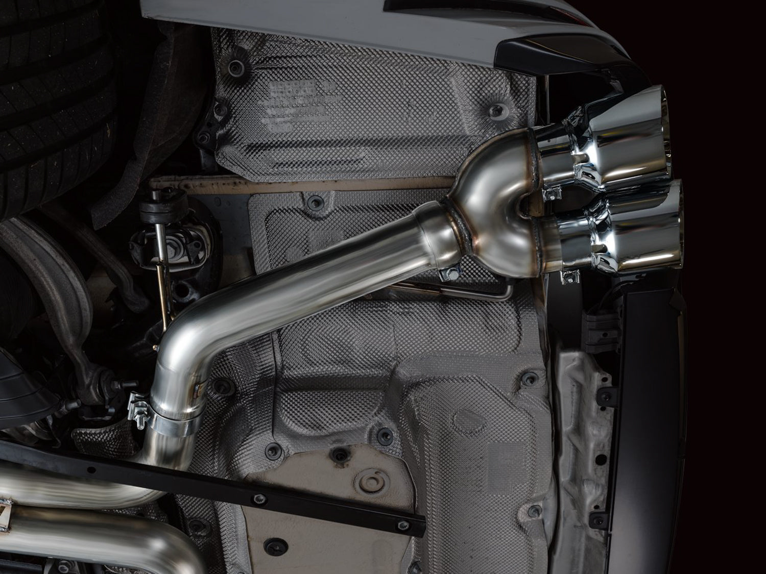 AWE Track Edition Exhaust for Audi C8 S6/S7 - Chrome Silver Tips - Mounted