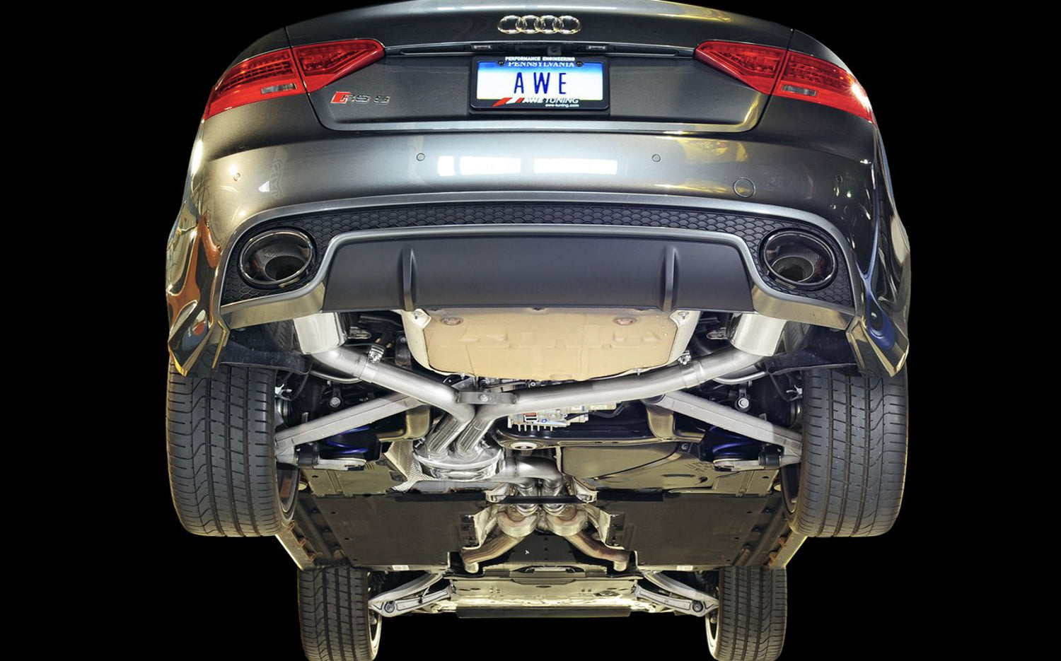 AWE Touring Edition Exhaust System for Audi RS5 Cabriolet - Mounted