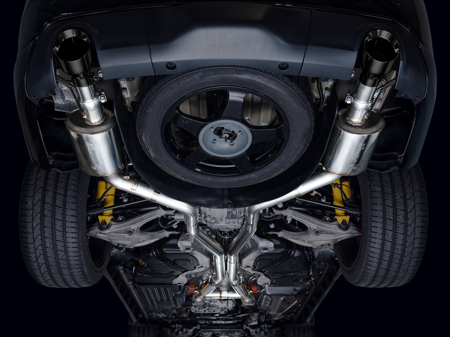 AWE Touring Edition Exhaust for Dodge Durango 6.4 / 6.2 SC - Diamond Black Tips - Mounted