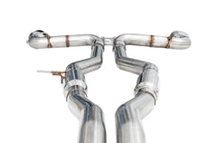 AWE Resonated Track Edition Exhaust for A90 Supra - 5" Chrome Silver Tips - out of package