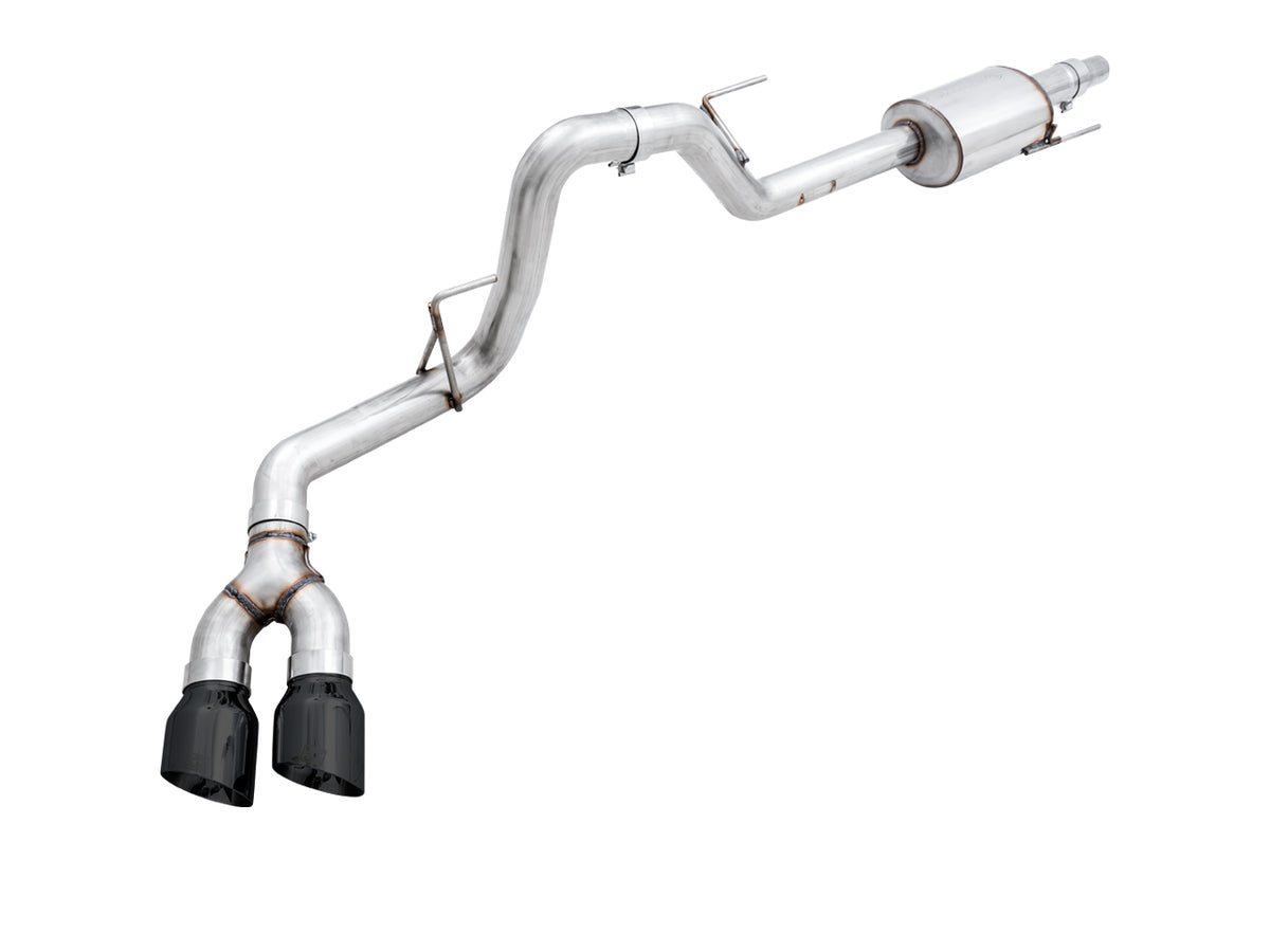 AWE 0FG Single Exit Exhaust for '15-'20 F-150 - 4.5" Diamond Black Tips - Primary