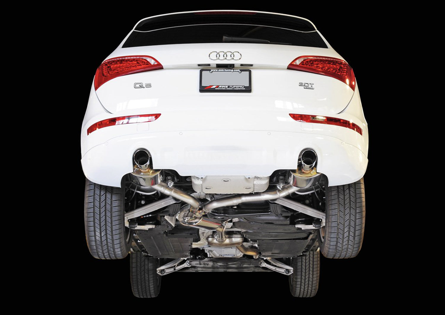 AWE Touring Edition Exhaust for 8R Q5 2.0T - Chrome Silver Tips - Mounted