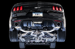 AWE Touring Edition Cat-back Exhaust for S550 Mustang GT - Dual Tip - Chrome Silver Tips - Mounted