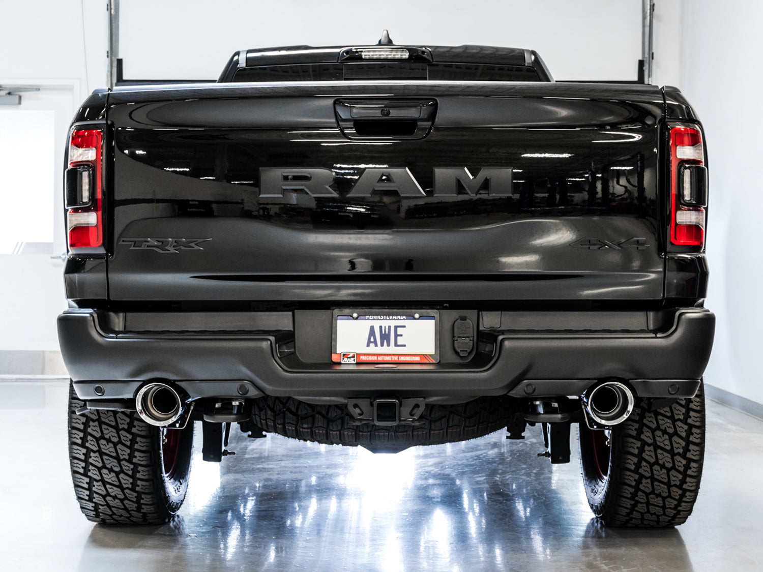 AWE 0FG Catback Exhaust for RAM TRX - Chrome Silver Tips - Mounted