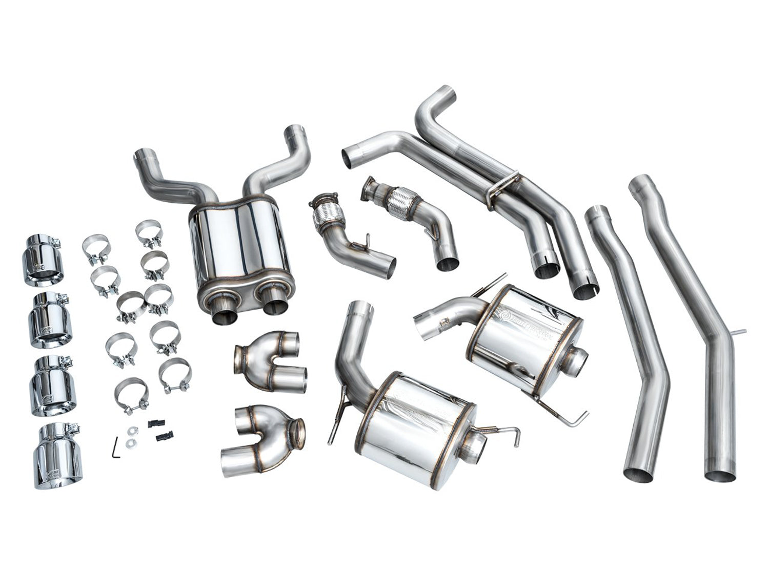 AWE Touring Edition Exhaust for Audi C8 S6/S7 - Chrome Silver Tips - out of package