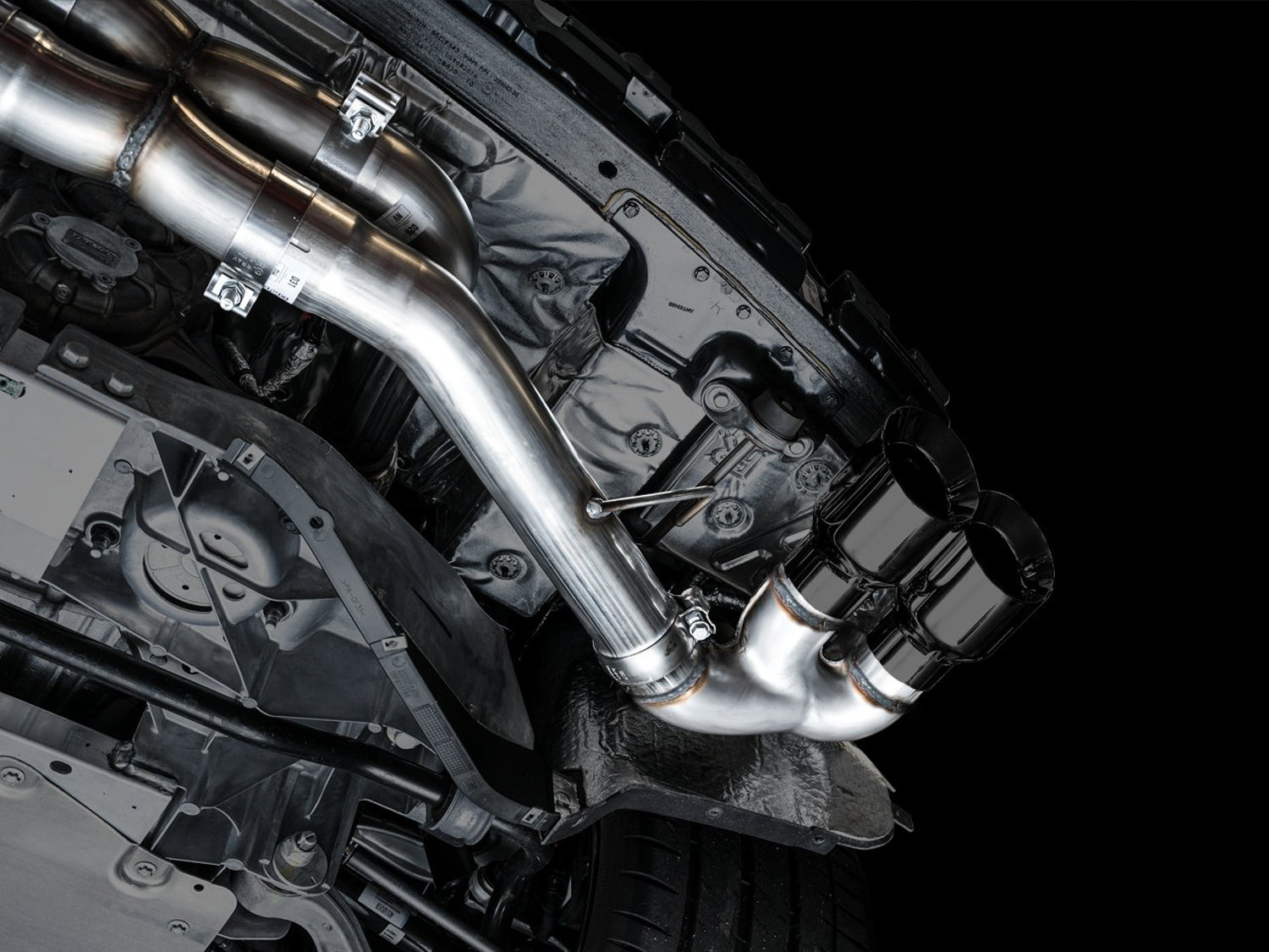 AWE Track Edition Exhaust for C8 Corvette -- Diamond Black Tips - out of package